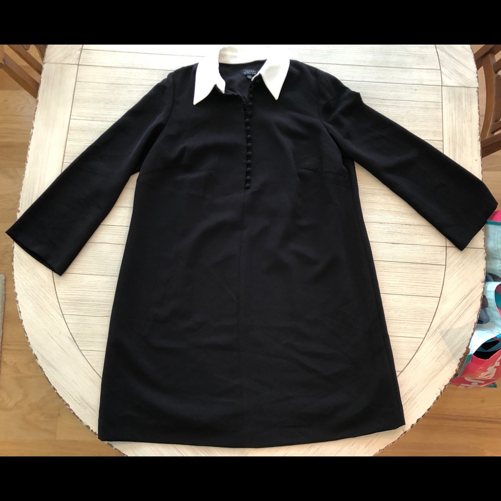 Black Dress with Removable White Collar